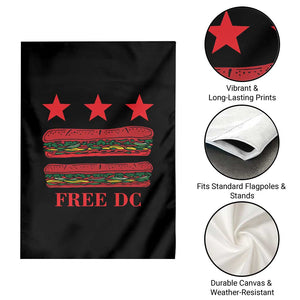 Free DC Funny Flag Parody Garden Flag Washington DC with Baguette Sandwich Twist TS02 Print Your Wear