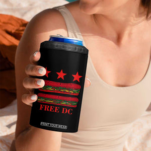 Free DC Funny Flag Parody 4 in 1 Can Cooler Tumbler Washington DC with Baguette Sandwich Twist TS02 Print Your Wear