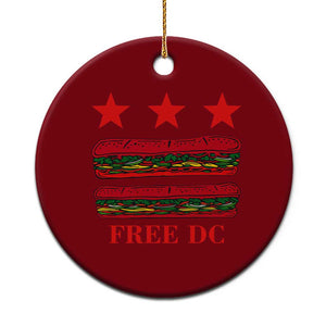 Free DC Funny Flag Parody Ceramic Ornament Washington DC with Baguette Sandwich Twist TS02 1pc Red Print Your Wear