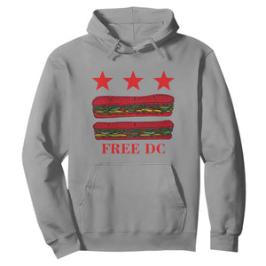 Free DC Funny Flag Parody Hoodie Washington DC with Baguette Sandwich Twist TS02 Sport Gray Print Your Wear