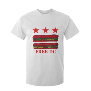 Free DC Funny Flag Parody T Shirt For Kid Washington DC with Baguette Sandwich Twist TS02 White Print Your Wear