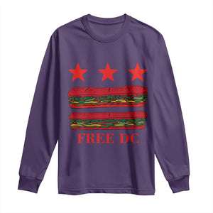 Free DC Funny Flag Parody Long Sleeve Shirt Washington DC with Baguette Sandwich Twist TS02 Purple Print Your Wear