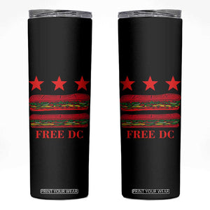 Free DC Funny Flag Parody Skinny Tumbler Washington DC with Baguette Sandwich Twist TS02 Black Print Your Wear