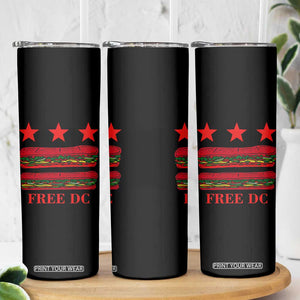 Free DC Funny Flag Parody Skinny Tumbler Washington DC with Baguette Sandwich Twist TS02 Print Your Wear