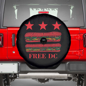 Free DC Funny Flag Parody Spare Tire Cover Washington DC with Baguette Sandwich Twist TS02 Black Print Your Wear