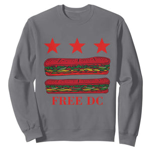 Free DC Funny Flag Parody Sweatshirt Washington DC with Baguette Sandwich Twist TS02 Charcoal Print Your Wear