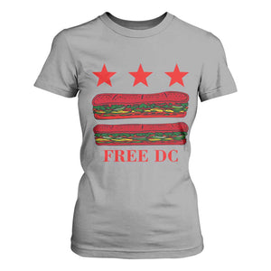 Free DC Funny Flag Parody T Shirt For Women Washington DC with Baguette Sandwich Twist TS02 Sport Gray Print Your Wear