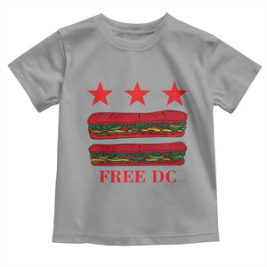 Free DC Funny Flag Parody Toddler T Shirt Washington DC with Baguette Sandwich Twist TS02 Sport Gray Print Your Wear