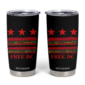 Free DC Funny Flag Parody Tumbler Cup Washington DC with Baguette Sandwich Twist TS02 Black Print Your Wear