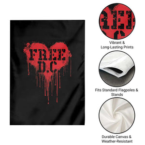 Free DC Graffiti Dripping Heart Graphic Garden Flag Washington DC Pride Political Satire TS02 Print Your Wear