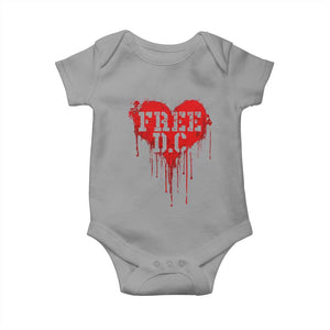 Free DC Graffiti Dripping Heart Graphic Baby Onesie Washington DC Pride Political Satire TS02 Sport Gray Print Your Wear