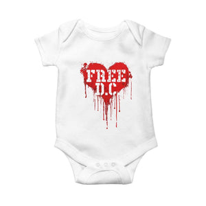 Free DC Graffiti Dripping Heart Graphic Baby Onesie Washington DC Pride Political Satire TS02 White Print Your Wear