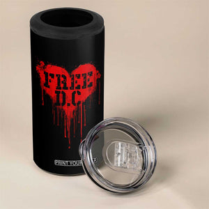Free DC Graffiti Dripping Heart Graphic 4 in 1 Can Cooler Tumbler Washington DC Pride Political Satire TS02 Print Your Wear