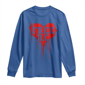 Free DC Graffiti Dripping Heart Graphic Long Sleeve Shirt Washington DC Pride Political Satire TS02 Royal Blue Print Your Wear