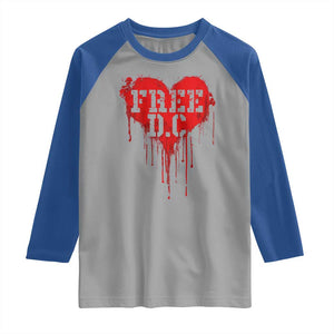 Free DC Graffiti Dripping Heart Graphic Raglan Shirt Washington DC Pride Political Satire TS02 Sport Gray Royal Print Your Wear