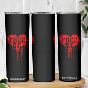 Free DC Graffiti Dripping Heart Graphic Skinny Tumbler Washington DC Pride Political Satire TS02 Print Your Wear