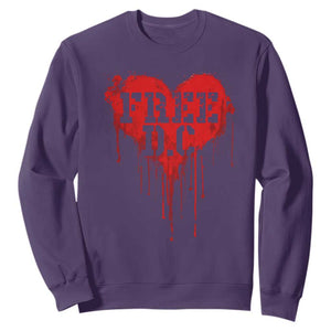 Free DC Graffiti Dripping Heart Graphic Sweatshirt Washington DC Pride Political Satire TS02 Purple Print Your Wear