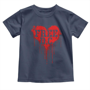 Free DC Graffiti Dripping Heart Graphic Toddler T Shirt Washington DC Pride Political Satire TS02 Navy Print Your Wear