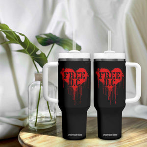 Free DC Graffiti Dripping Heart Graphic Tumbler With Handle Washington DC Pride Political Satire TS02 Print Your Wear