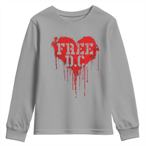 Free DC Graffiti Dripping Heart Graphic Youth Sweatshirt Washington DC Pride Political Satire TS02 Sport Gray Print Your Wear