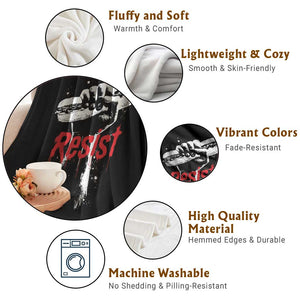 Resist with Sandwich Power Throw Blanket Funny Food Rebellion Political Satire TS02 Print Your Wear