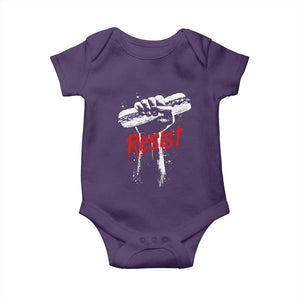 Resist with Sandwich Power Baby Onesie Funny Food Rebellion Political Satire TS02 Purple Print Your Wear