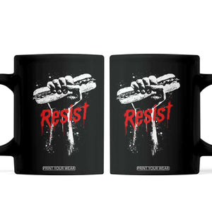 Resist with Sandwich Power Coffee Mug Funny Food Rebellion Political Satire TS02 Black Print Your Wear
