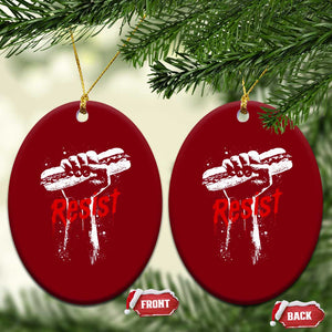 Resist with Sandwich Power Ceramic Ornament Funny Food Rebellion Political Satire TS02 Print Your Wear