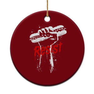 Resist with Sandwich Power Ceramic Ornament Funny Food Rebellion Political Satire TS02 1pc Red Print Your Wear