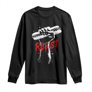 Resist with Sandwich Power Long Sleeve Shirt Funny Food Rebellion Political Satire TS02 Black Print Your Wear