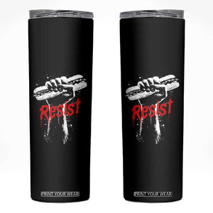 Resist with Sandwich Power Skinny Tumbler Funny Food Rebellion Political Satire TS02 Black Print Your Wear