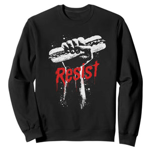 Resist with Sandwich Power Sweatshirt Funny Food Rebellion Political Satire TS02 Black Print Your Wear