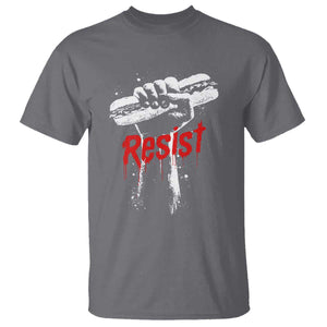 Resist with Sandwich Power T Shirt Funny Food Rebellion Political Satire TS02 Charcoal Print Your Wear