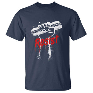Resist with Sandwich Power T Shirt Funny Food Rebellion Political Satire TS02 Navy Print Your Wear