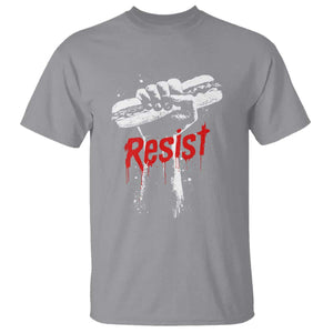 Resist with Sandwich Power T Shirt Funny Food Rebellion Political Satire TS02 Sport Gray Print Your Wear