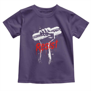 Resist with Sandwich Power Toddler T Shirt Funny Food Rebellion Political Satire TS02 Purple Print Your Wear