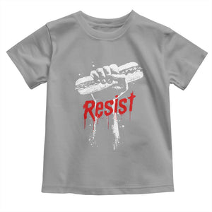 Resist with Sandwich Power Toddler T Shirt Funny Food Rebellion Political Satire TS02 Sport Gray Print Your Wear