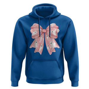 Pink Ghost Bow Coquette Hoodie Cute Girlly Boo Sheet Halloween Spooky Season TS02 Royal Blue Print Your Wear