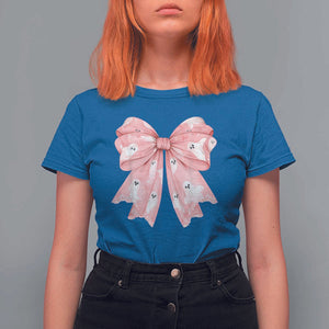 Pink Ghost Bow Coquette T Shirt For Women Cute Girlly Boo Sheet Halloween Spooky Season TS02 Royal Blue Print Your Wear