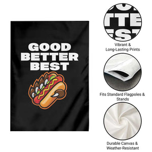 Good Better Best Chicago Football Inspirational Garden Flag Funny Hot Dog and Claw Graphic TS02 Print Your Wear