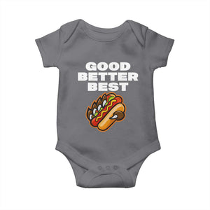 Good Better Best Chicago Football Inspirational Baby Onesie Funny Hot Dog and Claw Graphic TS02 Charcoal Print Your Wear
