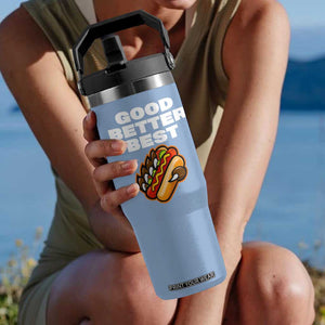 Good Better Best Chicago Football Inspirational Flip Straw Tumbler Funny Hot Dog and Claw Graphic TS02 One Size: 30 oz Light Blue Print Your Wear
