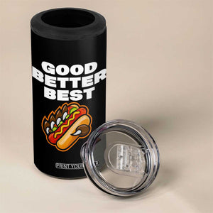 Good Better Best Chicago Football Inspirational 4 in 1 Can Cooler Tumbler Funny Hot Dog and Claw Graphic TS02 Print Your Wear