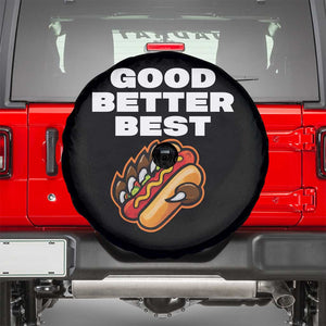 Good Better Best Chicago Football Inspirational Spare Tire Cover Funny Hot Dog and Claw Graphic TS02 Black Print Your Wear