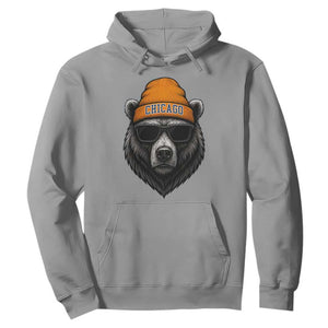 Cool Bear Chicago Graphic Hoodie Retro Vibe City Pride Beanie and Sunglasses TS02 Sport Gray Print Your Wear
