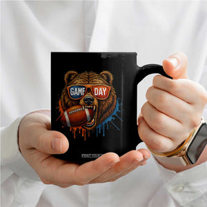Cool Game Day Bear Graphic Coffee Mug Bold Football Fan Dripping Paint TS02 Print Your Wear