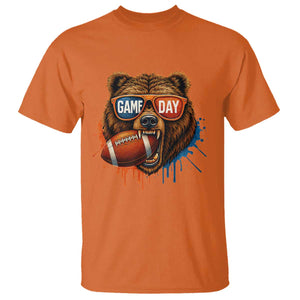 Cool Game Day Bear Graphic T Shirt Bold Football Fan Dripping Paint TS02 Orange Print Your Wear