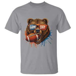 Cool Game Day Bear Graphic T Shirt Bold Football Fan Dripping Paint TS02 Sport Gray Print Your Wear