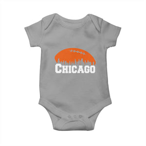 Chicago Skyline Football Graphic Baby Onesie Bold Windy City Fan Art for Game Days TS02 Sport Gray Print Your Wear