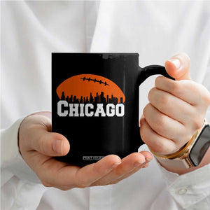 Chicago Skyline Football Graphic Coffee Mug Bold Windy City Fan Art for Game Days TS02 Print Your Wear